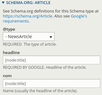 aide schema.org back office Drupal