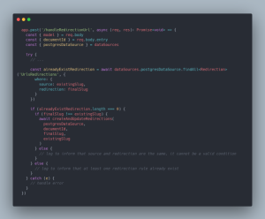 Redirections CMS Headless Code pour conditionner la création d’une règle de redirection